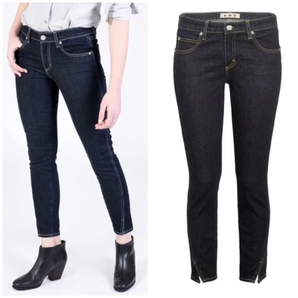 AMO twist soft raw skinny jeans indigo